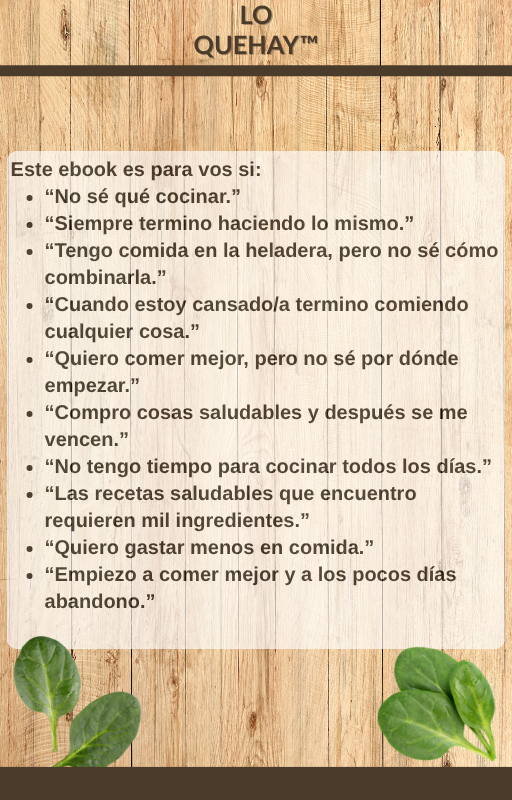 Comé Mejor con lo que Ya Tenés — Ebook Interactivo LO QUE HAY™